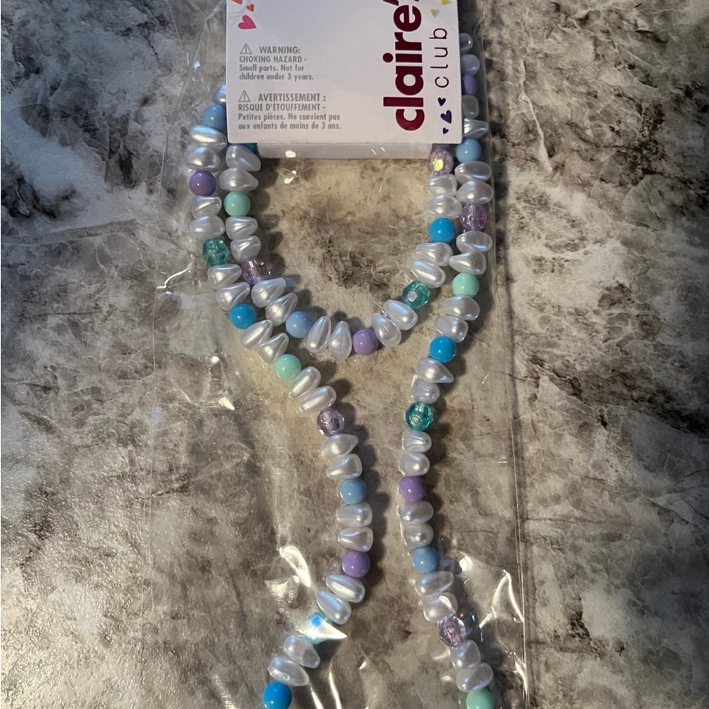 Claire's Long Multi-Strand Necklace in Cool Tones